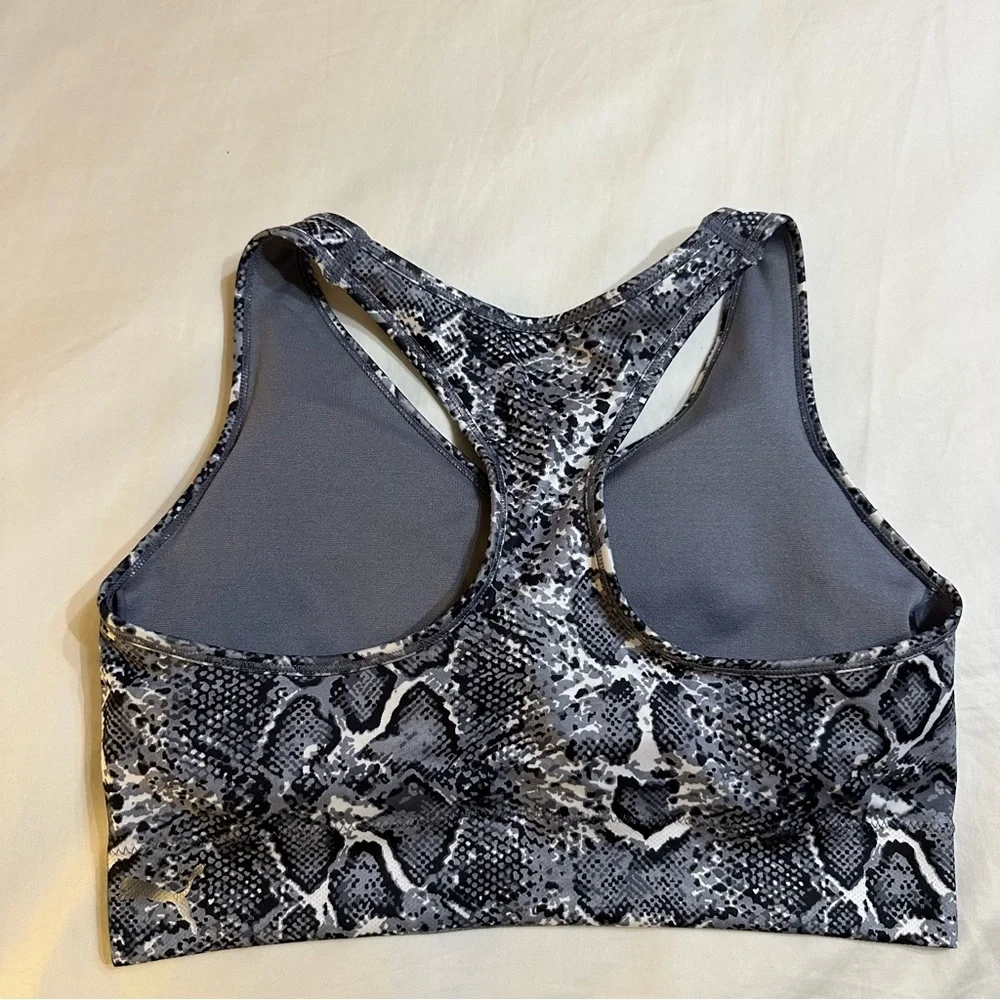 PUMA Snakeskin Sports Bra Seamless Drycell Moisture Wicking Removable Cups M